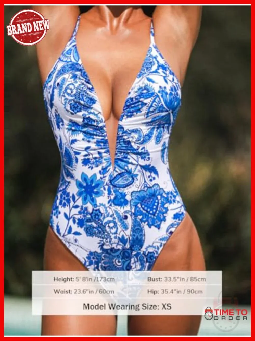 Deep V Wire Push Up One Piece Swimsuit Tummy Control Ruched Slimming Swimwear